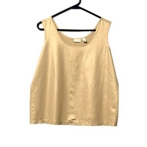 Chico’s God Shimmer Foiled Microfiber Tank-Size 3-Excellent Condition Holiday